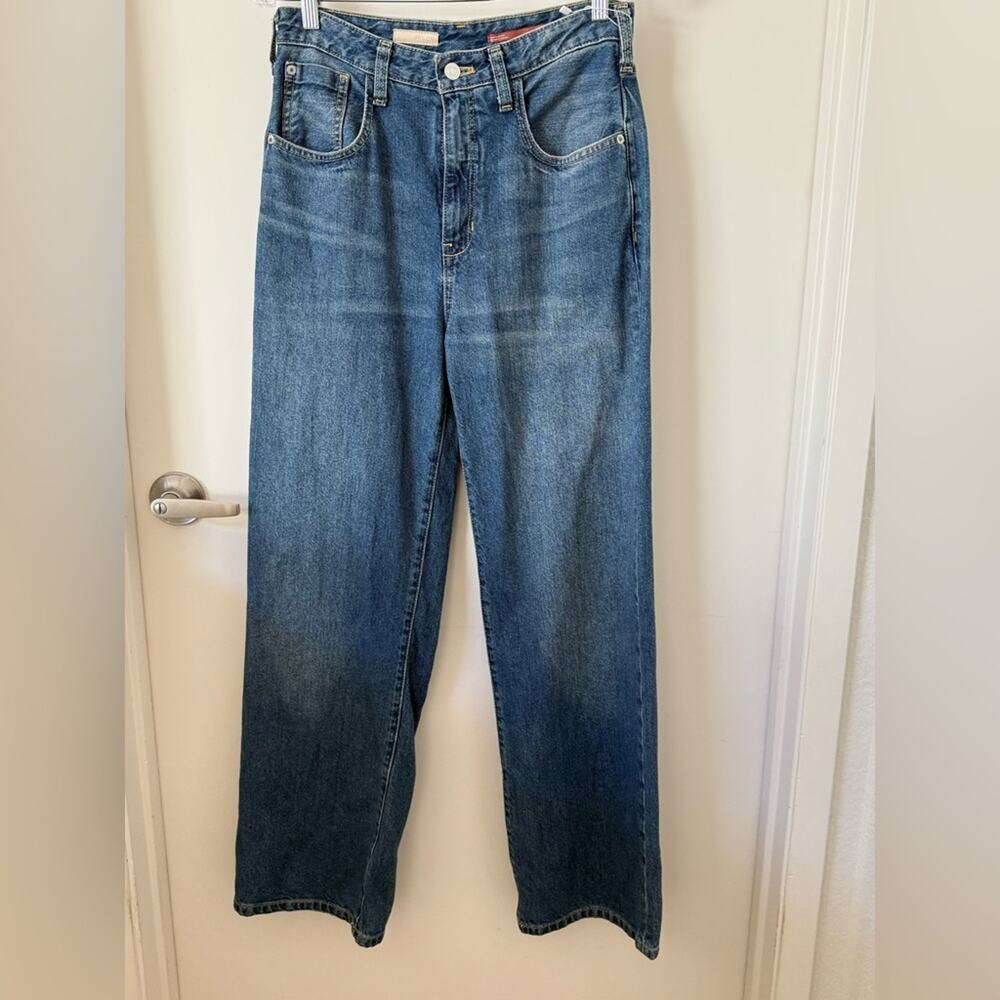 Anthropologie Joey High Rise Straight Jeans Sz 26 Blue Denim Baggy Jeans Pilcro - Picture 2 of 8